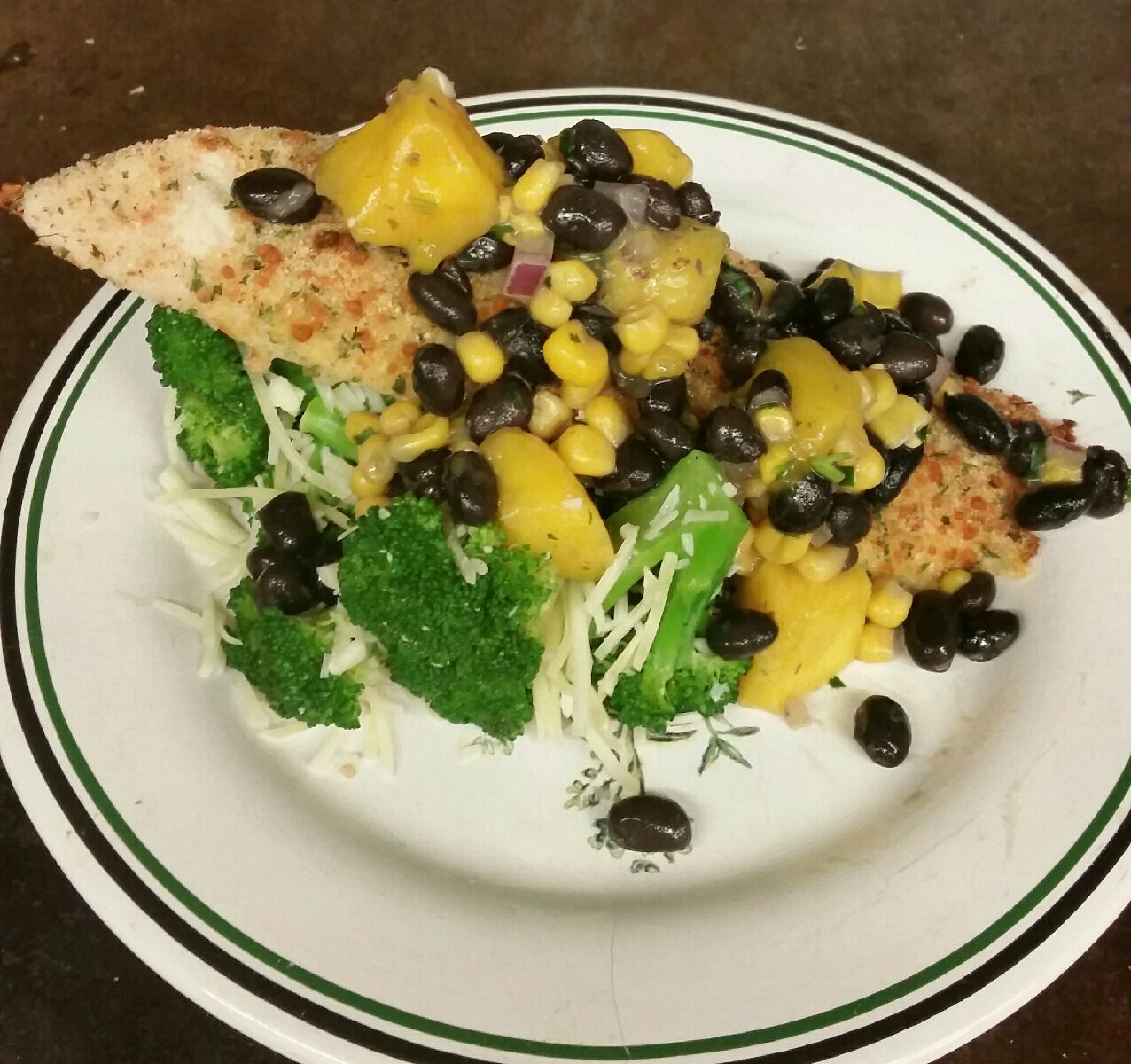 Parmesan Crusted Chicken with Mango Salsa
